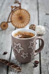 Coffee espresso with coffee beans