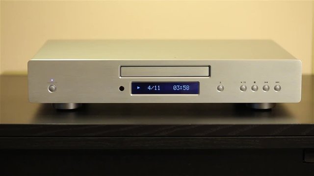 Cd player playing a disc