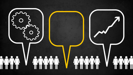 Menschen mit Sprechblasen