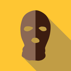 Balaclava icon. Flat illustration of balaclava vector icon for web isolated on yellow background