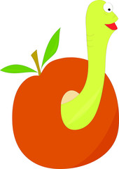 Asticot dans une pomme