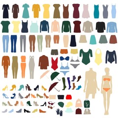 A set of stylish women's clothing