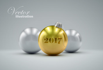 Christmas ball. Holiday vector illustration