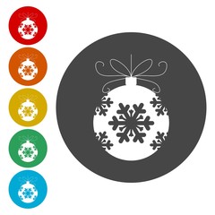 Fototapeta premium Christmas ball icon 