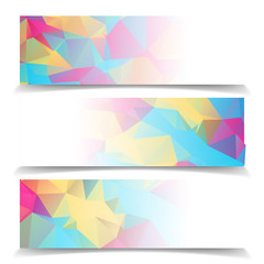 Abstract set of colorful banners with Modern Triangular Polygona