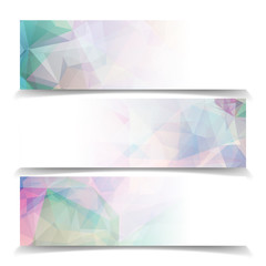 Abstract set vector banners with Modern Triangular Polygonal pat