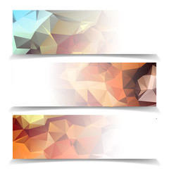 Abstract set of colorful banners with Modern Triangular Polygona
