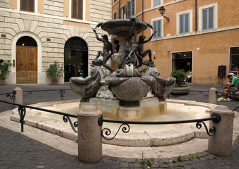 Fontana delle Tartarughe, (The Turtle Fountain)  in Piazza Mattei . Rome, Italy