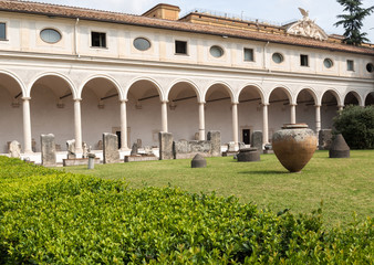 Fototapeta premium The baths of Diocletian (Thermae Diocletiani) in Rome. Italy