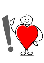 Strichmännchen mit Herz