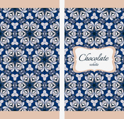 Chocolate packaging design. Ornamental pattern.