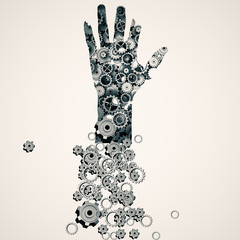 Silver cogwheel hand