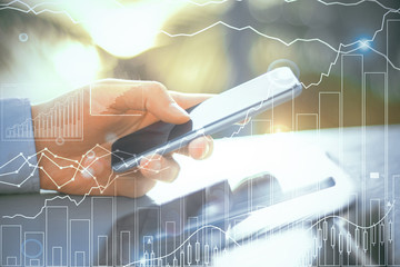 Cellphone with business chart