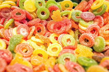 colorful neon gummy candies for background use