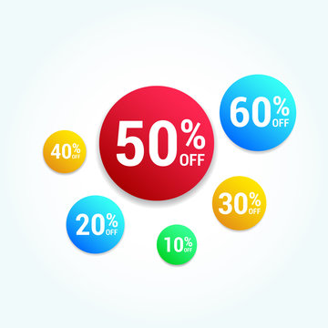 % Off Offer Round Labels