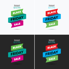 Black Friday sale design template. Creative banner. Vector illus