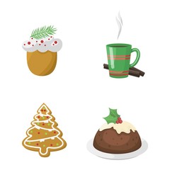 Christmas cookie cake isolated vector icon
