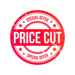 Price Cut Grunge Ribbon Stamp