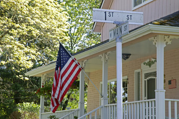 american flag n porch