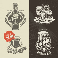 Hand draw brewery labels