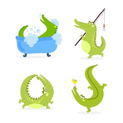 Fototapeta premium Cute crocodile character vector