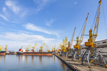 Naklejka premium Sea port of Odessa, Black Sea, Ukraine