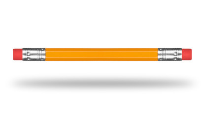 Pencil with eraser on both sides on white background. Conceptual