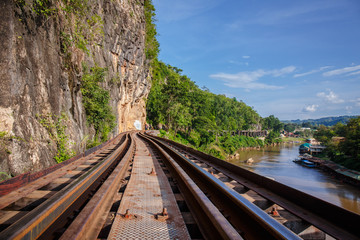 Obraz premium View of nature and Railroad tracks
