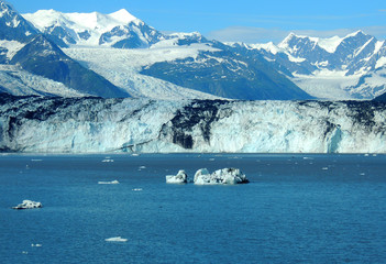 Scene of College Fjord, Alaska.