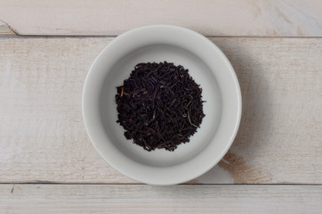 tea set on wooden background