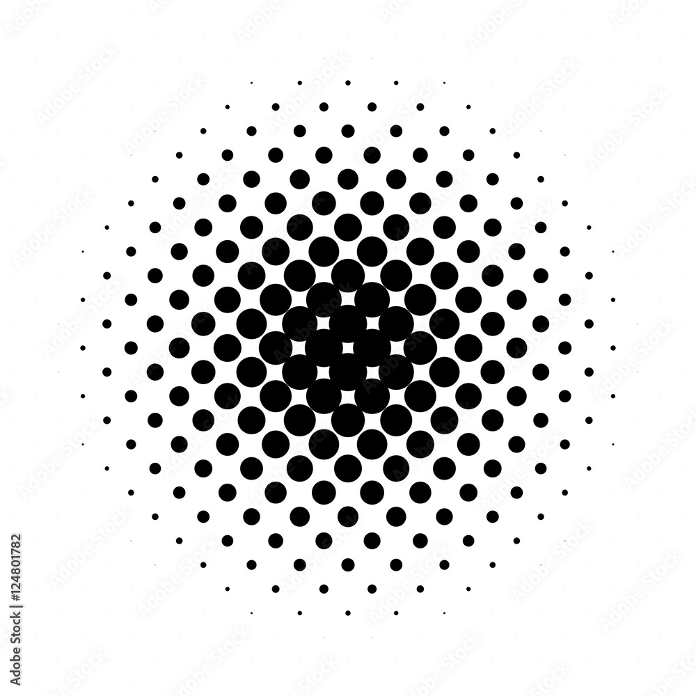 Poster Circle halftone pattern / texture. Monochrome halftone dots.