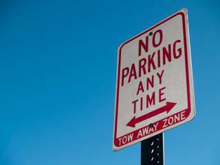 No Parking Any Time Sign
