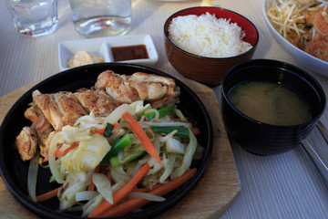 Japanese food served