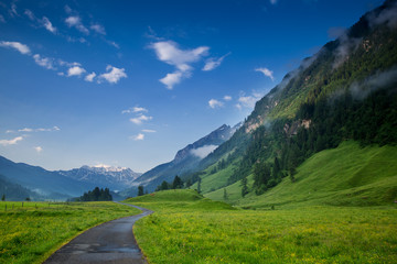 Morning in the Alps, Austria, Rauris. Nature landscape