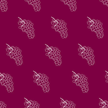 Purple and white grape seamless vector pattern background