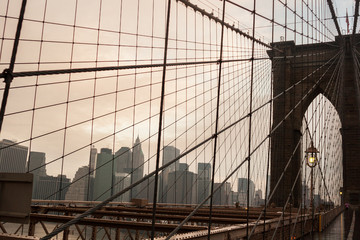 Brooklyn Bridge with Manhattan skyline
