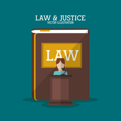 Book and witness icon. Law justice legal and judgment theme. Colorful design. Vector illustration