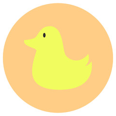 Rubber duck baby toys icon in trendy flat style isolated on grey background. Baby symbol for your design, logo, UI. Vector illustration, EPS10.