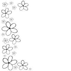 flowers hand drawn cute background for card or greeting card vec