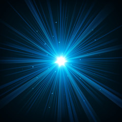 Obraz premium Blue shine in dark background Vector Illustration