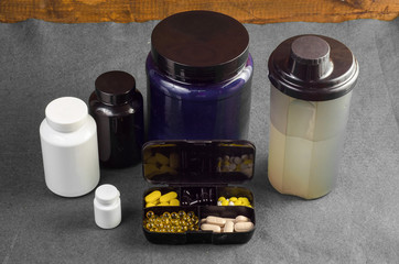 Sport and Fitness Supplement on background