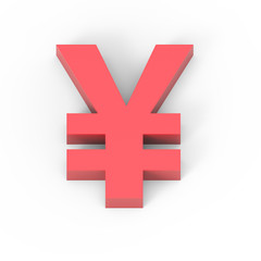 Light matte red yen symbol