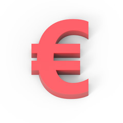 Light matte red euro sign