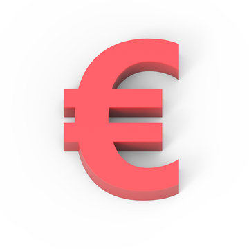 Light matte red euro sign