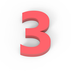Light matte red number 3