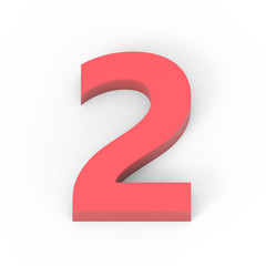 Light matte red number 2