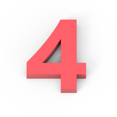 Obraz premium Light matte red number 4
