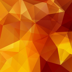 Background made of yellow, orange, brown triangles. Square composition with geometric shapes. Eps 10