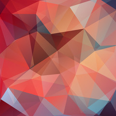 Polygonal vector background. Can be used in cover design, book design, website background. Vector illustration. Red, orange, brown colors