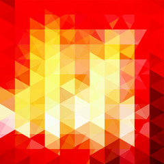 Obraz premium Background of geometric shapes. Abstract triangle geometrical background. Mosaic pattern. Vector EPS 10. Vector illustration. Red, yellow colors